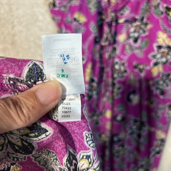 LOFT Purple/pink  Clover Hibiscus Ruffle Midi Halter Dress Sz. 4 Cottage Core - Picture 9 of 11